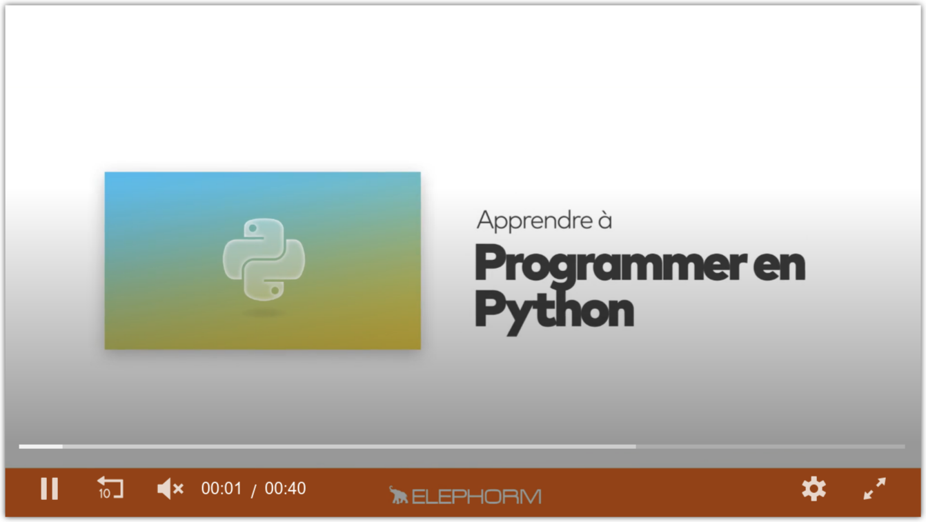 Apprendre le python sur elephorm